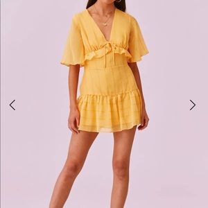 Finders Keepers Evie Dress (Mango) Size Small